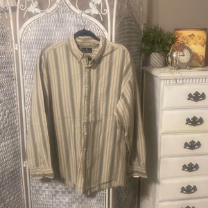 Bill Blass Button Down Ling Sleeve Shirt Size XL Green/Gray